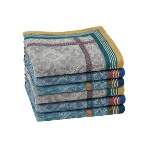 6 Pieces Jacquard Cotton Handkerchief Set