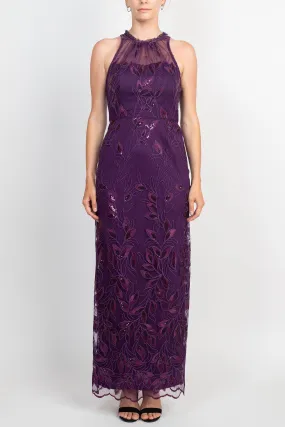 Adrianna Papell AP1E209275 Sleeveless Long Embroidered Formal Dress