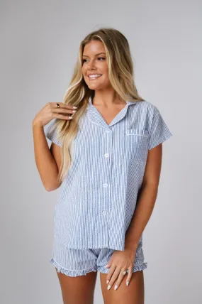 Bay Seersucker Pajama Shorts Set