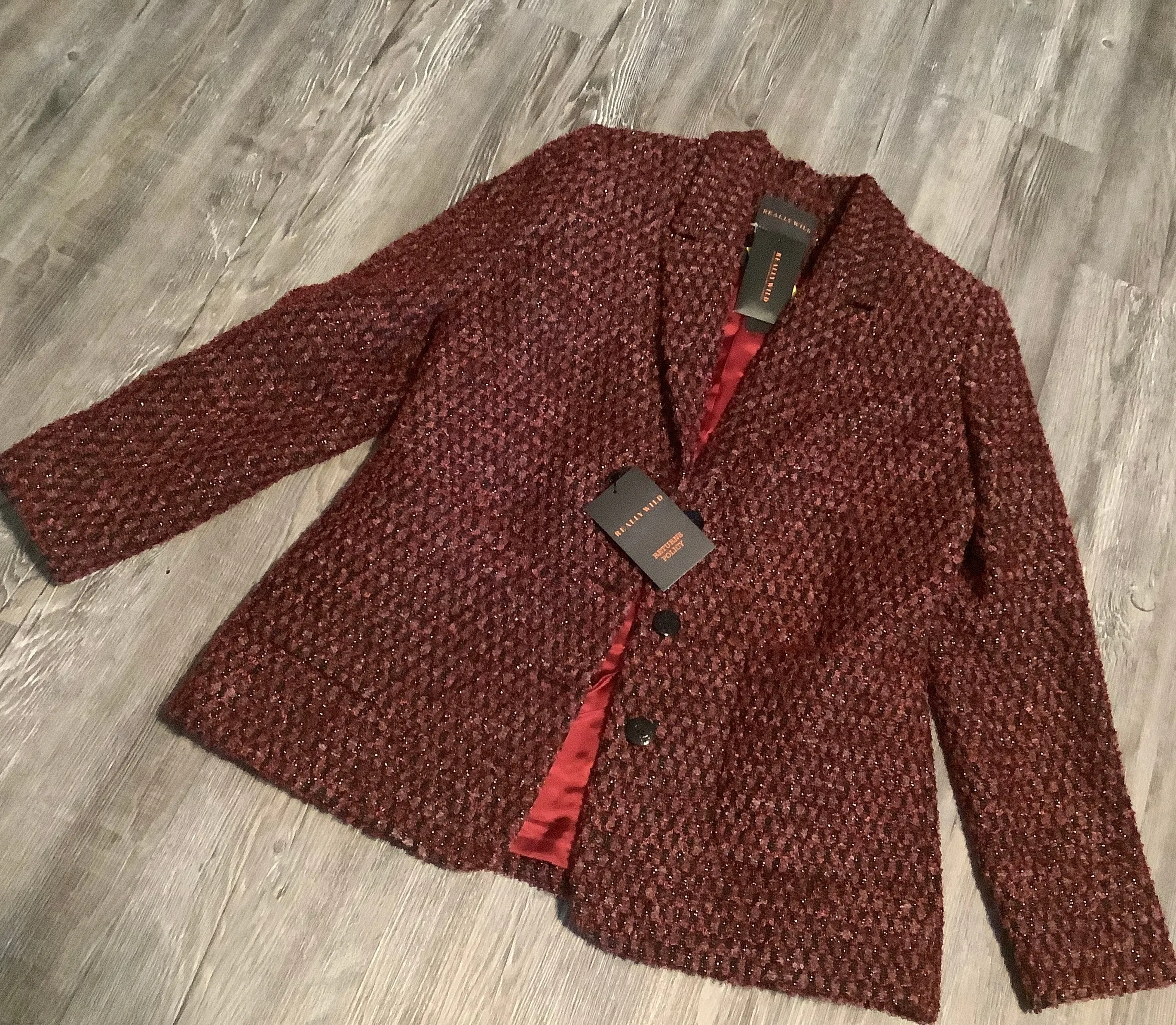 Blazer By Clothes Mentor In Red, Size: Xl