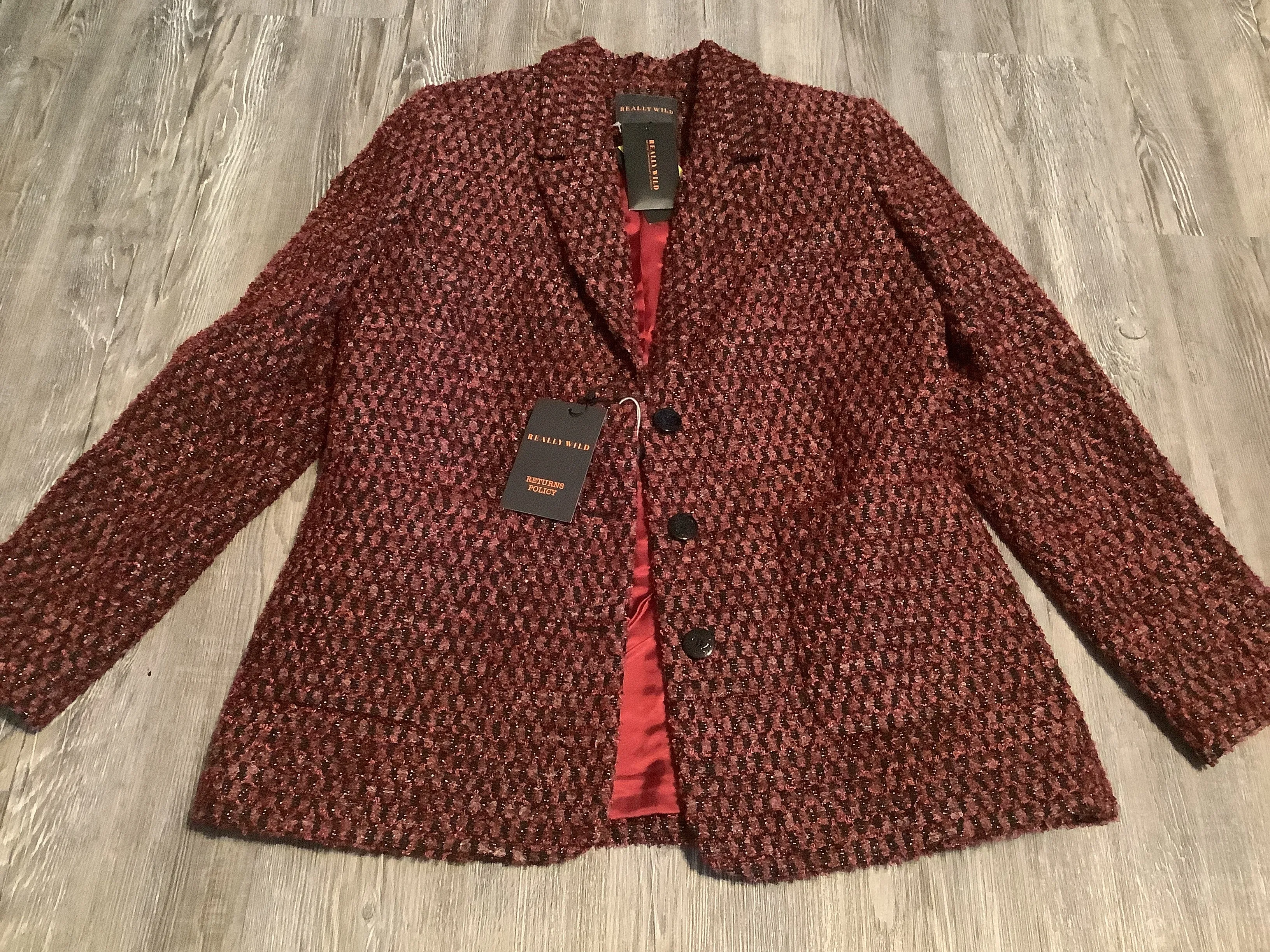 Blazer By Clothes Mentor In Red, Size: Xl