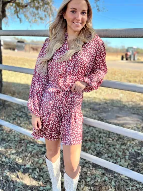 Brick Leopard Print Dress