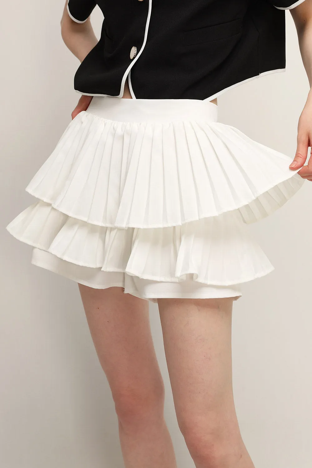 Clara Pleated Ruffle Skort