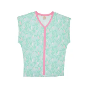 Colada Cover Up (Women's) - Parrot Island Palms with Hamptons Hot Pink