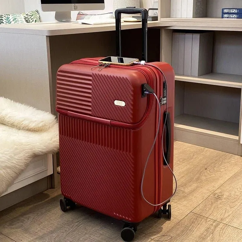 Front Open Suitcase - 55cm Height, Spinner Caster, 4.0kg Weight - kmikli 1685