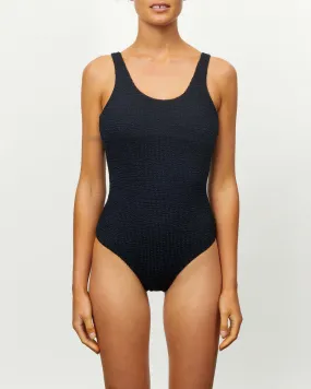 The Backless One Piece - Crimped Black